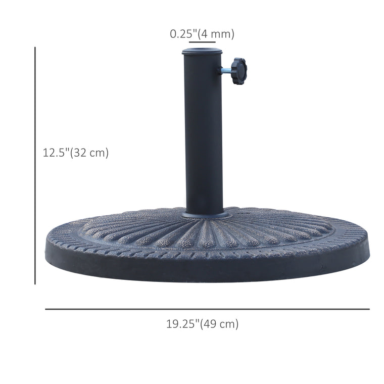 31 lb Bronze Resin Round Umbrella Base, Decorative