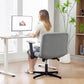 Criss Cross Chair with Flip-up Armrests, Wide Office Chair with Adjustable Height, Tilting, No Wheels, Grey