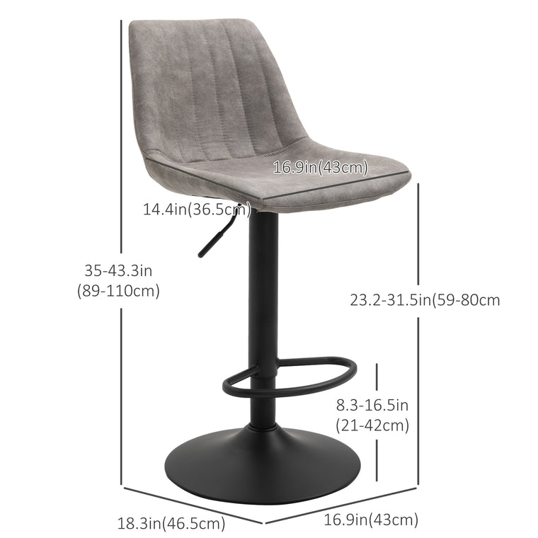 Adjustable Swivel Bar Stools Set of 2