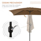 6.5x10ft Rectangle Aluminum Tilt Patio Umbrella, Garden Market Parasol, Outdoor Sunshade Canopy with Crank, Coffee