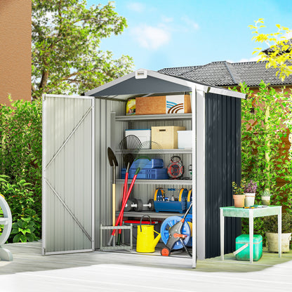 4.4' x 3' Metal Garden Shed with Double Doors