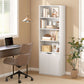 4-Tier Open Bookshelf with Doors Modern Home Office Bookcase Storage Cabinet for Living Room Bathroom Study, White
