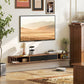 71" Floating TV Stand for TVs up to 75 Inch, Wall Mounted Media Console with Flip Drawer and 2 Open Shelves, Walnut