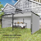 Metal Retractable Pergola Canopy with Sidewalls, Outdoor Gazebo UPF30+ Sun Shade Shelter for Garden, Deck