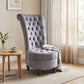 45" Tufted High Back Velvet Accent Chair Living Room Soft Padded Couch Lounge Ash Grey