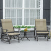 3PCs Gliding Rocking Chair & Bistro Tea Table Set, Mixed Grey