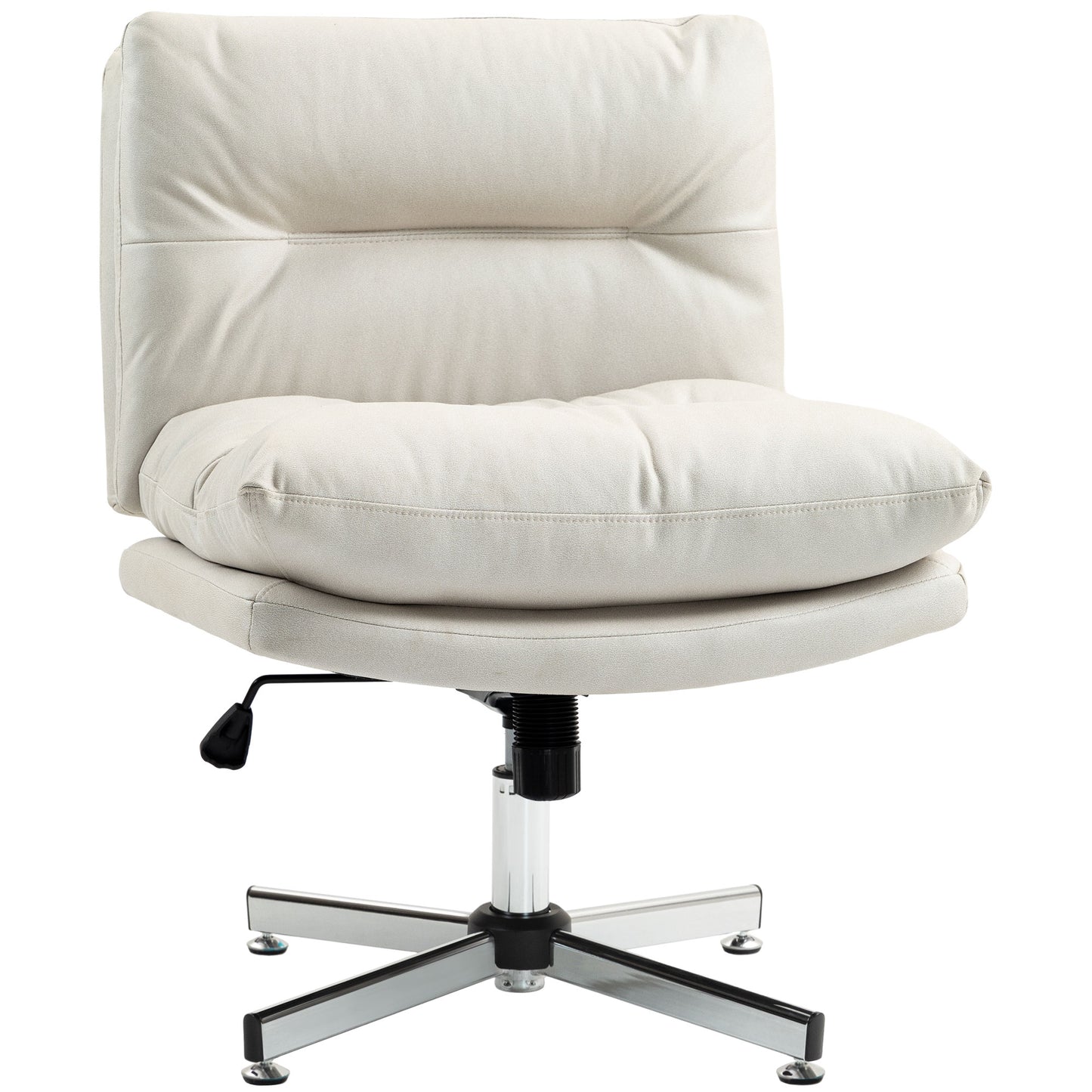 Armless Office Chair, Criss Cross Chair with Adjustable Height & Tilt Function for Home Office, Study, Light Grey