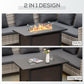 43" Outdoor Propane Gas Fire Pit Table, Wicker Patio Gas Firepit w/ Glass Wind Guard, 50,000 BTU CSA Certified Bronze