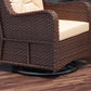 PE Rattan 360° Swivel Patio Chair with Cushion, Dark Grey