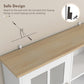 Kitchen Buffet with Hutch, Storage Pantry with 3 Cabinets, 2 Open Shelves and Large Countertop, White