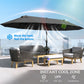15ft Double-sided Outdoor Sun Umbrella with Twin Canopy, Outdoor Parasol with Crank for Pool, Deck, Black