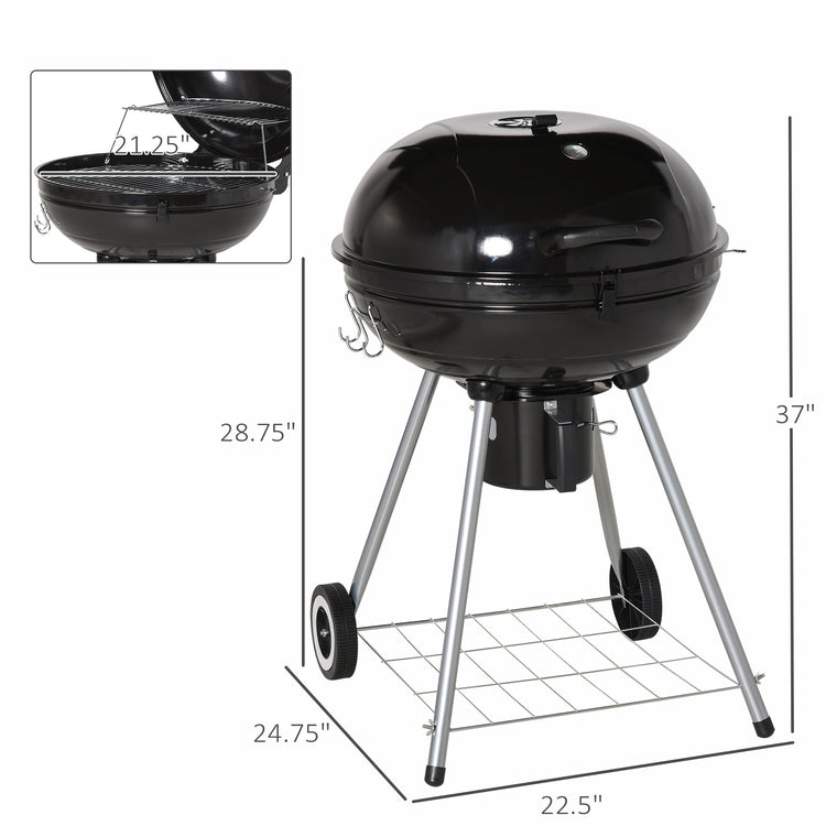 Portable Kettle Charcoal Grill with Heat Control