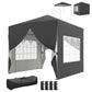 8.2 x 8.2 ft Pop Up Canopy Tent with 4 Sidewalls, UPF 50+ Outdoor Instant Canopy with Carry Bag, Dark Grey