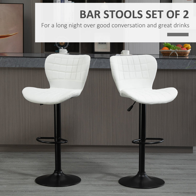 Set of 2 Swivel Adjustable Bar Stools