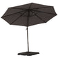 10ft Cantilever Patio Umbrella with 360° Rotation, Crank & Cross Base for Garden Deck Pool Backyard, Grey