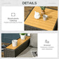 6 Pieces Outdoor Rattan Patio Furniture Set with Corner Sofa, Wood-Plastic Coffee Table, Navy Blue