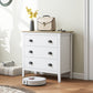 Chest of Drawers with Anti-Tipping, Simple Setup, Easy Clean, Quiet Slides, Modern 3 Drawer Dresser, White