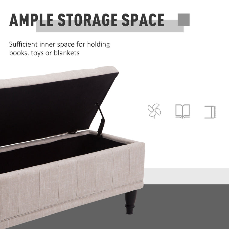 42" Tufted Storage Bench with Soft-Close Lid