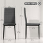 Modern Dining Chairs, Set of 6, High Back Linen Fabric Upholstery and Metal Legs for the Living Room, Home, Grey