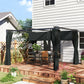 10' x 13' Pergola with Retractable Canopy and Curtains, UPF30+ Sun Shade Shelter for Grill, Garden, Backyard, Deck