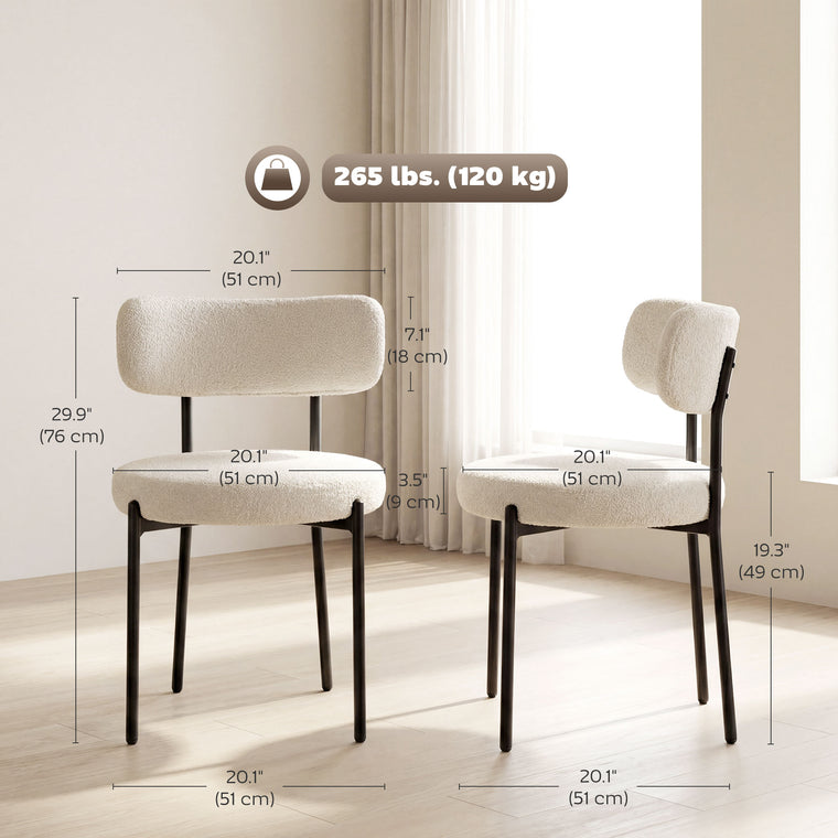 Set of 4 Berber Fleece Dining Chairs