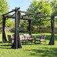 Metal Pergola with Sliding Roof Canopy, Retractable Pergola Canopy