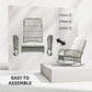 Rattan Rocking Chair, Outdoor Wicker Patio Rocker Chair Furniture with Thick Cushions, for Garden Backyard Porch, Khaki