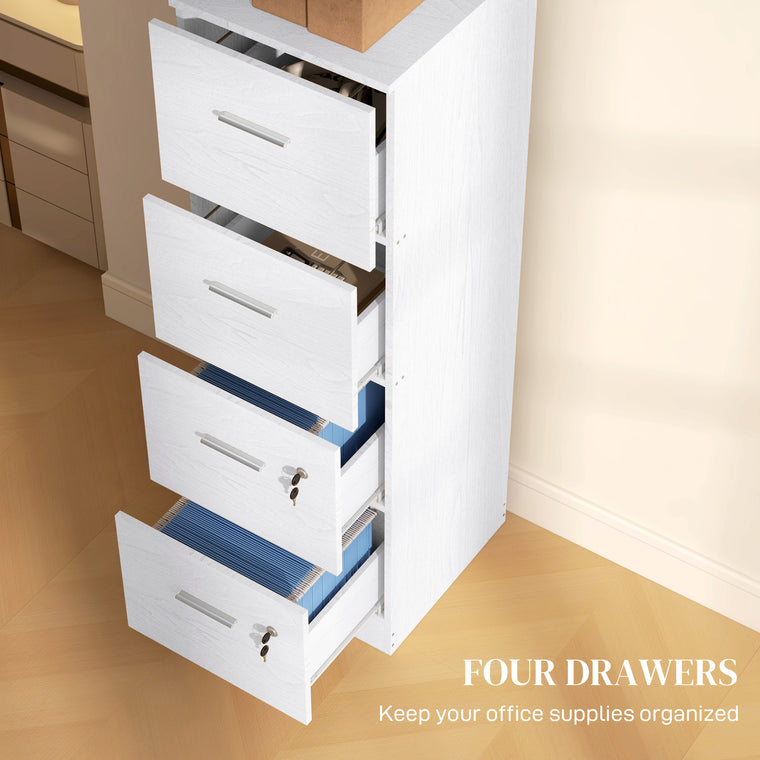 4-Drawer Vertical Filing Cabinet with Lock