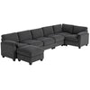 Modular Sectional Sofa, Oversized U-Shaped Couch with Spring Cushion, Corduroy Sofa for Living Room