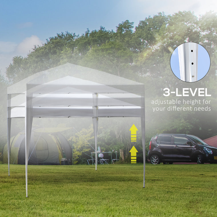 10' x 10' White Folding Pop Up Tent with Carrying Bag