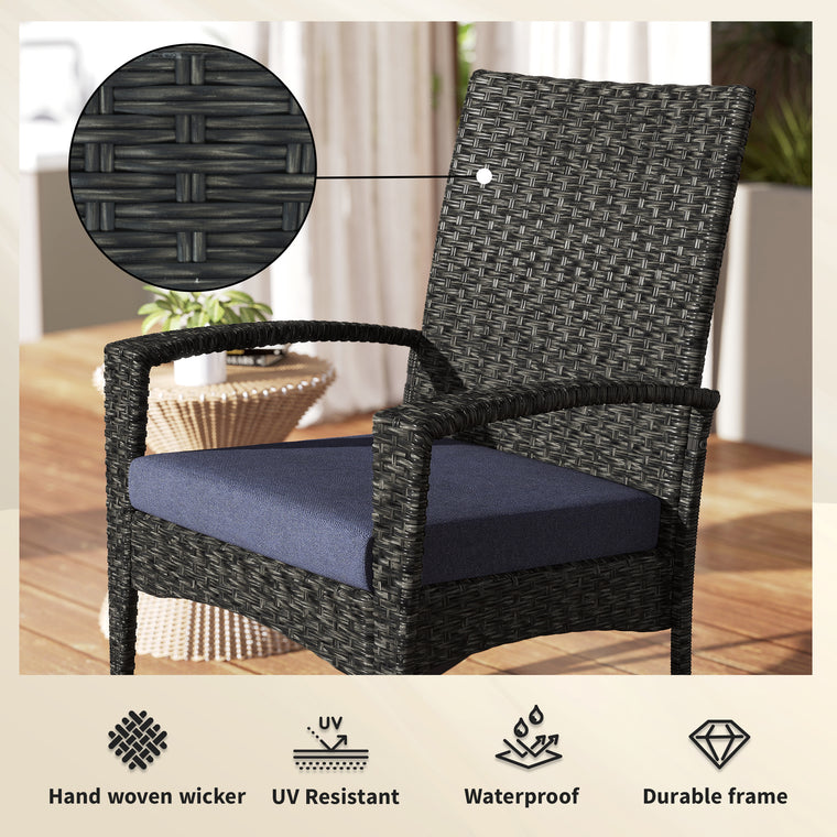 Wicker Rocking Chair with High Back & Armrests