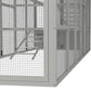 142" Outdoor Wooden Chicken Coop with Run, Ramps, Perches, Storage, Combinable Design for 6 - 10 Chickens, Grey