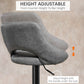 Bar Stools Set of 2, Swivel Counter Height Barstools with Adjustable Height and Cutout Back, Faux Leather Upholstered Bar Chairs with Round Metal Base and Footrest, Grey