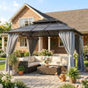 10' x 12' Grey Hardtop Gazebo with Double PC Roof