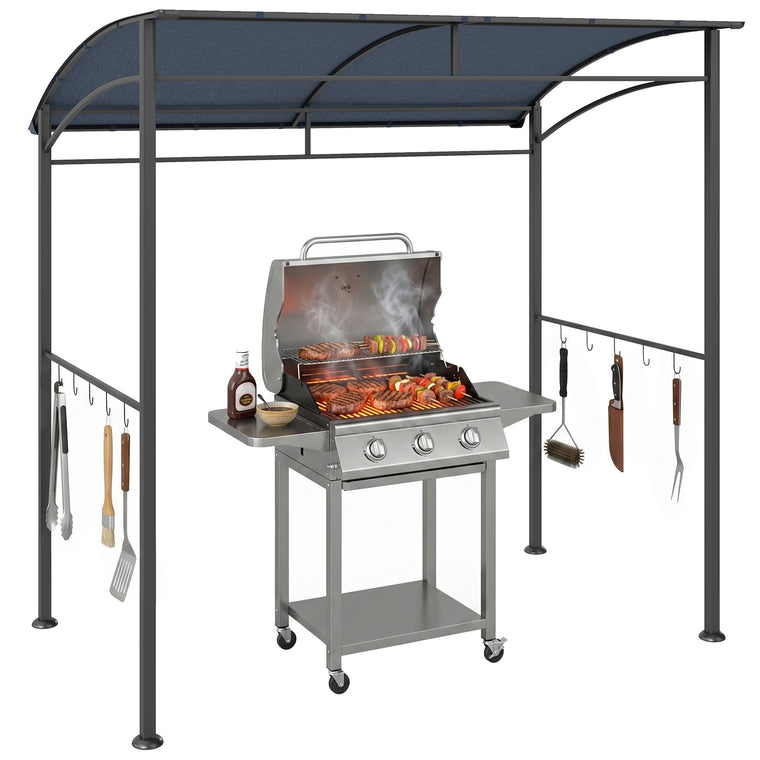 7' x 5' Grey BBQ Grill Gazebo with Hooks