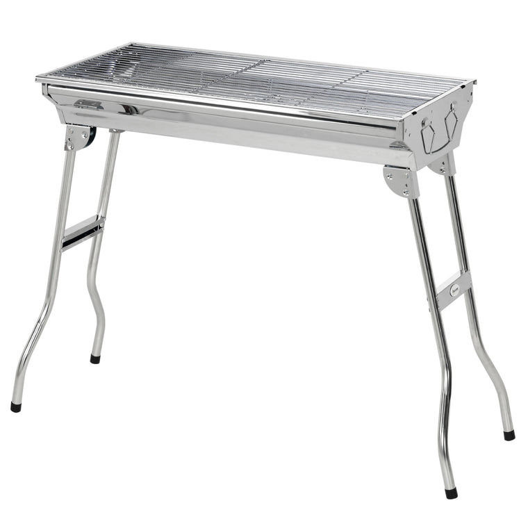 Portable Stainless Steel Charcoal BBQ Grill with Handles