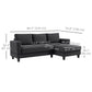 L Shaped Couch, L Shape Sofa with Chaise Lounge and Spring Cushion for Living Room, Bedroom, Grey