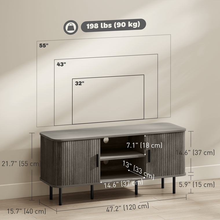 55" TV Stand with Storage Shelves
