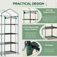 Portable Greenhouse with 4 Tier Shelves Outdoor Hot House, Steel Frame, PVC Cover, 28" x 20" x 63", Transparent