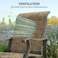 Outdoor Glider Chair, Patio Glider with Steel Frame and Mesh Fabric, Outdoor Patio Chair for Backyard, Garden and Porch, Light Mixed Brown
