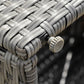 3-Piece Patio Furniture Set Modern Sectional Sofa Rattan Chair Wicker Conversation Set Outdoor Hand Woven Rattan Wicker Furniture Patio Coffee Table Sofa Set, Blue