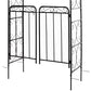 7' Metal Garden Arbor Arch with Scrollwork Doors