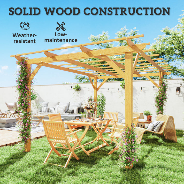 10' x 13' Nature Wood Pergola with Grape Trellis