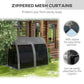 3-Seater Outdoor Swing Chair Chaise Lounger Bed Garden Hammock with Steel Stand, Canopy Netting Walls, Dark Grey