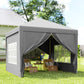 10'x10' Outdoor Pop Up Party Tent Wedding Gazebo Canopy with Carrying Bag (Light Grey)