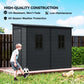 4.3' x 8' Outdoor Storage Shed with Floor, Garden Shed with Lockable Doors and Windows, Dark Grey