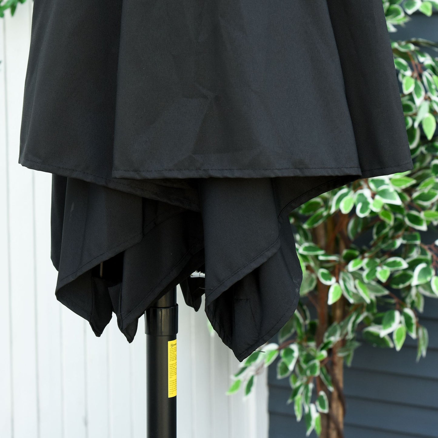 8.5' Round Aluminum Patio Umbrella Garden Parasol Market Sunshade Tilt Canopy w/ 6 Ribs, Crank Handle, Black