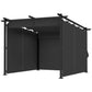 Metal Retractable Pergola Canopy with Sidewalls, Outdoor Gazebo UPF30+ Sun Shade Shelter for Garden, Deck