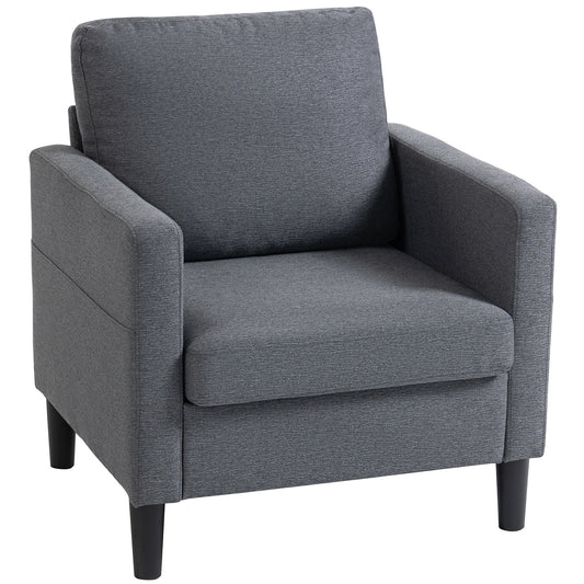 Upholstered Accent Chair with Padded Seat - Dark Grey