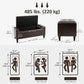 Storage Ottoman Bench, PU Leather Upholstered Bench with Tufted Design, Brown
